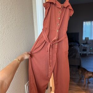 Billabong Orange Wide Leg Jumpsuit